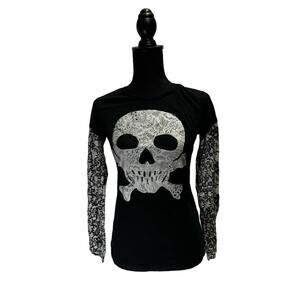 Pumpkin Skull Long Sleeve Top Sz 7-9